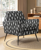 Tony Geometric Pattern Armchair with Square Arms