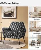 Tony Geometric Pattern Armchair with Square Arms