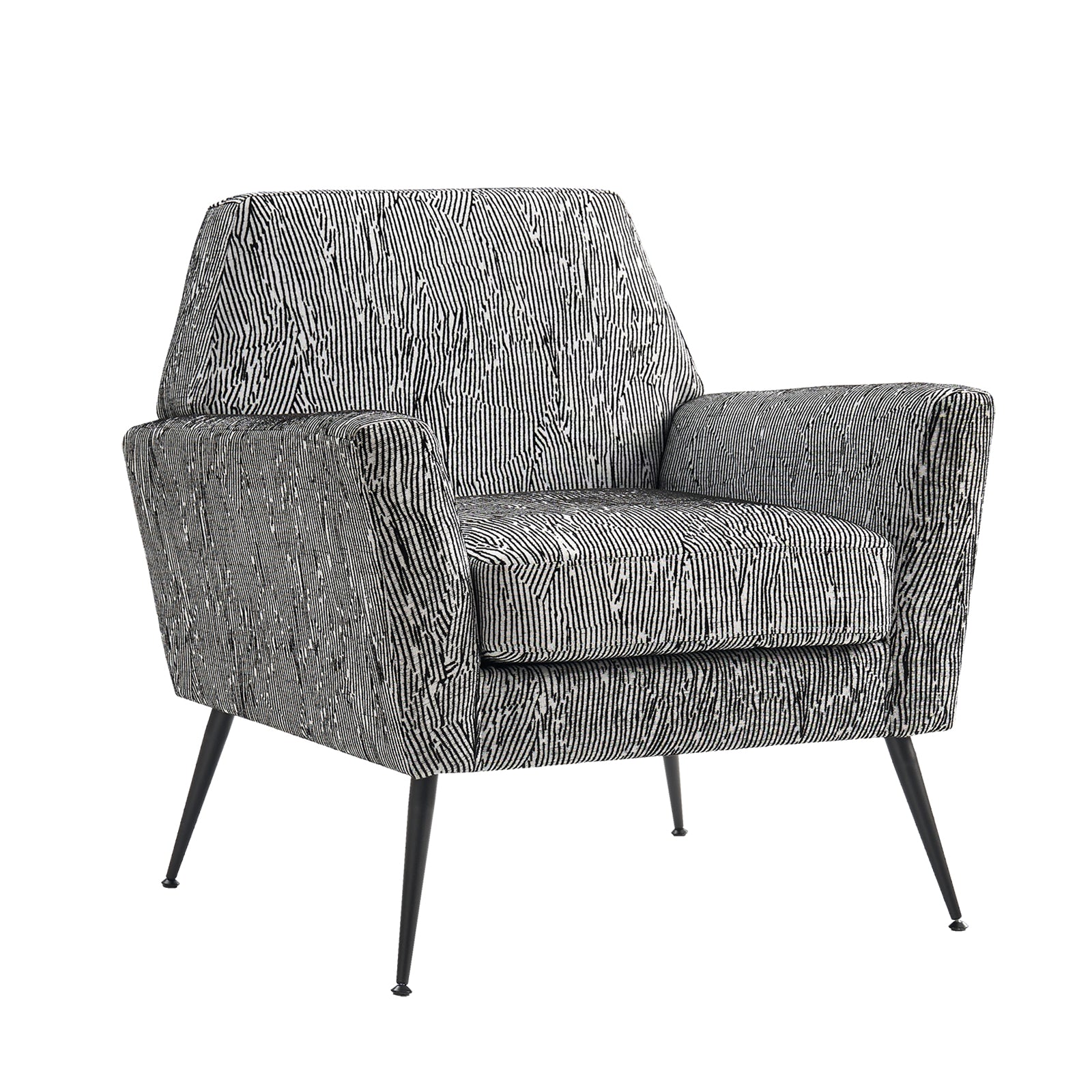 Tony Geometric Pattern Armchair with Square Arms