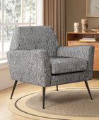 Tony Geometric Pattern Armchair with Square Arms