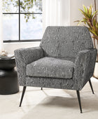 Tony Geometric Pattern Armchair with Square Arms