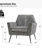 Tony Geometric Pattern Armchair with Square Arms