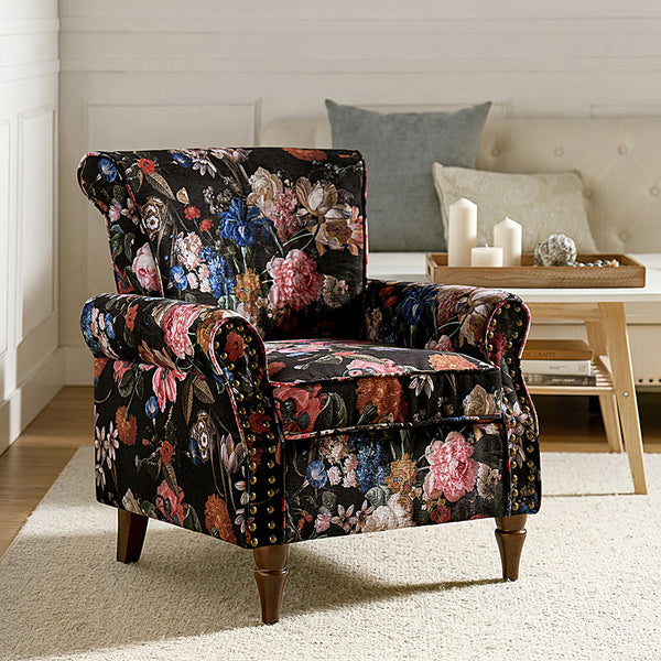 Artemisa Modern Floral Pattern Upholstered Armchair