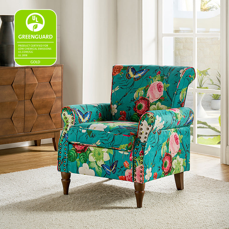 Artemisa Modern Floral Pattern Upholstered Armchair HULALA HOME