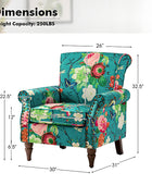 Artemisa Modern Floral Pattern Upholstered Armchair