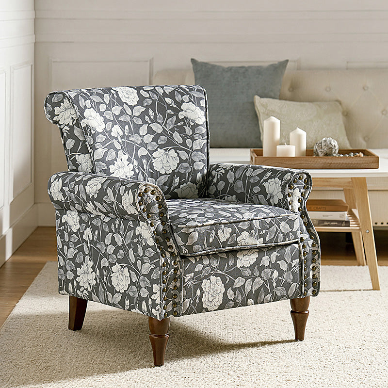 Artemisa Modern Floral Pattern Upholstered Armchair