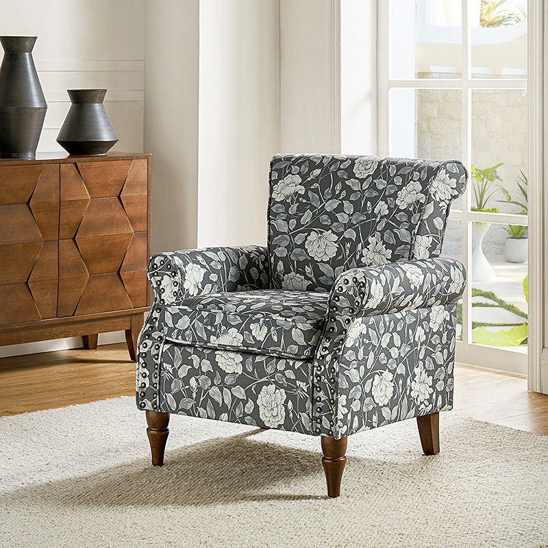 Artemisa Modern Floral Pattern Upholstered Armchair