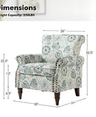 Artemisa Modern Floral Pattern Upholstered Armchair