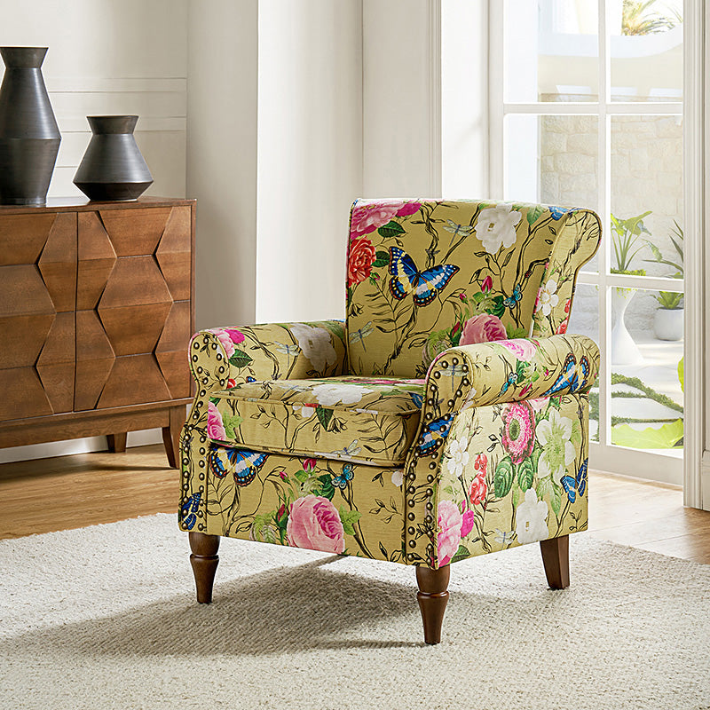 Artemisa Modern Floral Pattern Upholstered Armchair