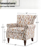 Artemisa Modern Floral Pattern Upholstered Armchair