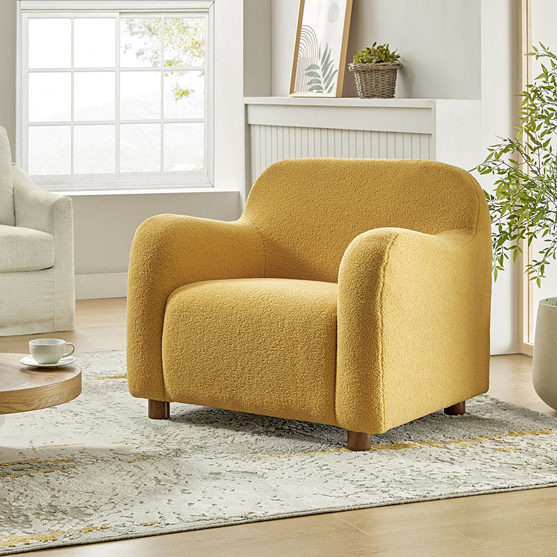 Heinrich 35'' Wide Boucle Upholstered Armchair  with Solid Wood Legs