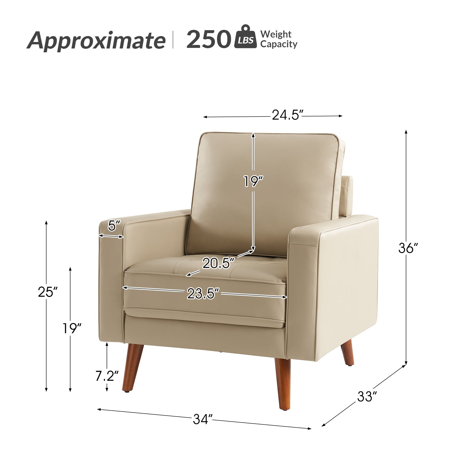 Amanda Genuine Leather Armchair