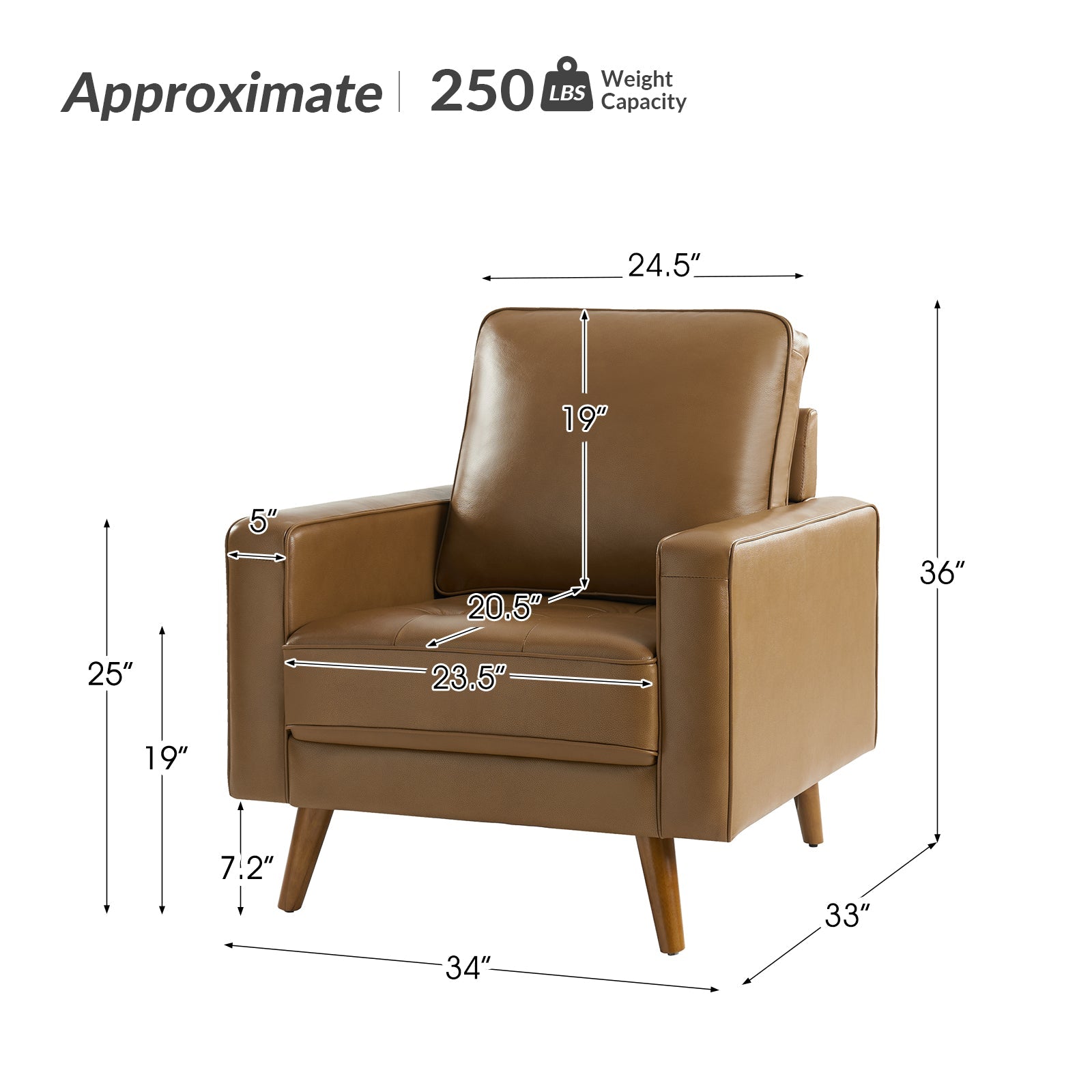 Amanda Genuine Leather Armchair