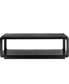 Arved Modern Solid Wood Coffee Table with Open Storage Compartment and Rounded Corners