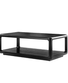 Arved Modern Solid Wood Coffee Table with Open Storage Compartment and Rounded Corners