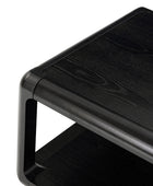 Arved Modern Solid Wood Coffee Table with Open Storage Compartment and Rounded Corners