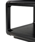 Arved Modern Solid Wood Coffee Table with Open Storage Compartment and Rounded Corners