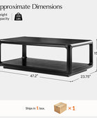 Arved Modern Solid Wood Coffee Table with Open Storage Compartment and Rounded Corners