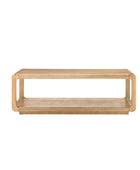 Arved Modern Solid Wood Coffee Table with Open Storage Compartment and Rounded Corners