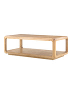 Arved Modern Solid Wood Coffee Table with Open Storage Compartment and Rounded Corners