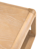 Arved Modern Solid Wood Coffee Table with Open Storage Compartment and Rounded Corners