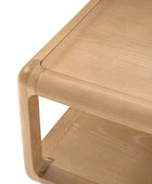 Arved Modern Solid Wood Coffee Table with Open Storage Compartment and Rounded Corners