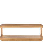 Arved Modern Solid Wood Coffee Table with Open Storage Compartment and Rounded Corners