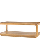Arved Modern Solid Wood Coffee Table with Open Storage Compartment and Rounded Corners
