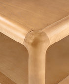 Arved Modern Solid Wood Coffee Table with Open Storage Compartment and Rounded Corners