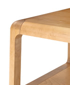 Arved Modern Solid Wood Coffee Table with Open Storage Compartment and Rounded Corners