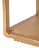 Arved Modern Solid Wood Coffee Table with Open Storage Compartment and Rounded Corners