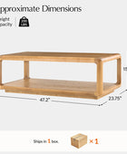 Arved Modern Solid Wood Coffee Table with Open Storage Compartment and Rounded Corners