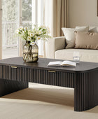 Filipo Modern Fluted Coffee Table with Drawers