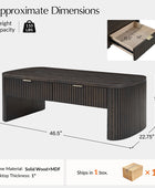 Filipo Modern Fluted Coffee Table with Drawers