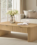 Filipo Modern Fluted Coffee Table with Drawers