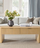 Filipo Modern Fluted Coffee Table with Drawers