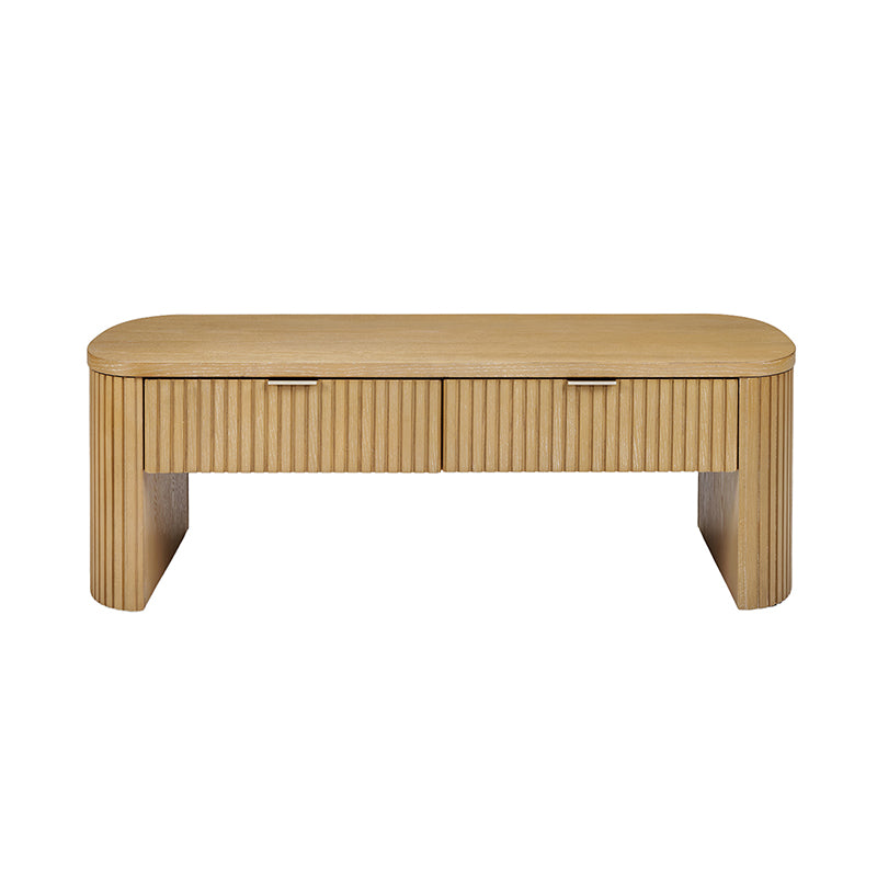 Filipo Modern Fluted Coffee Table with Drawers