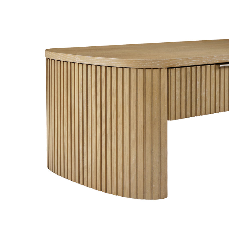 Filipo Modern Fluted Coffee Table with Drawers