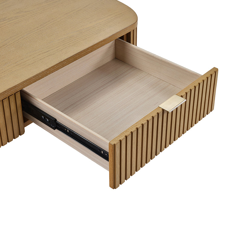 Filipo Modern Fluted Coffee Table with Drawers