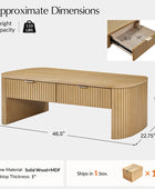 Filipo Modern Fluted Coffee Table with Drawers