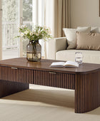 Filipo Modern Fluted Coffee Table with Drawers