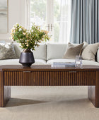 Filipo Modern Fluted Coffee Table with Drawers