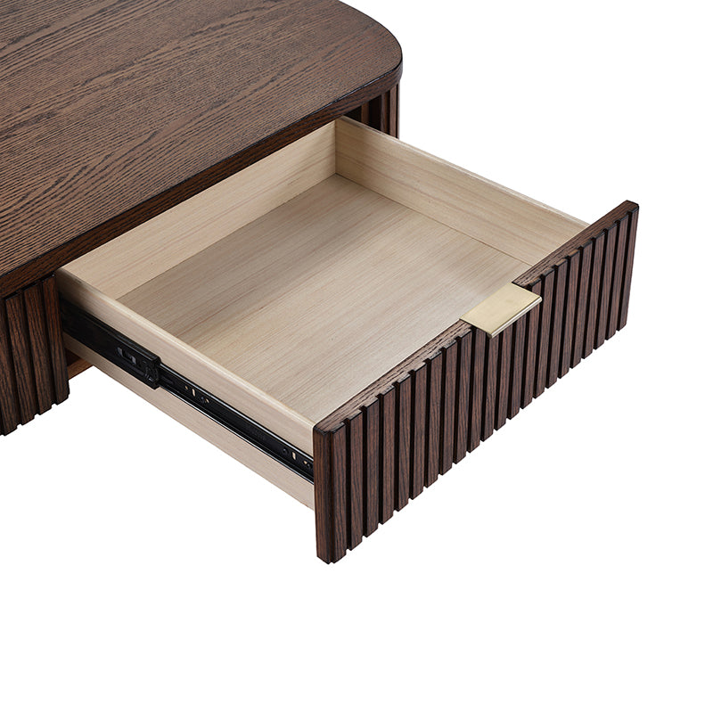 Filipo Modern Fluted Coffee Table with Drawers