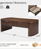 Filipo Modern Fluted Coffee Table with Drawers