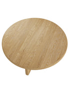 Gala Modern Round Coffee Table with Oak Veneer Top & Wood Legs