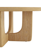 Gala Modern Round Coffee Table with Oak Veneer Top & Wood Legs