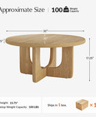 Gala Modern Round Coffee Table with Oak Veneer Top & Wood Legs