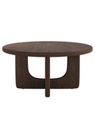 Gala Modern Round Coffee Table with Oak Veneer Top & Wood Legs