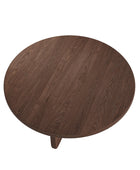 Gala Modern Round Coffee Table with Oak Veneer Top & Wood Legs