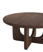 Gala Modern Round Coffee Table with Oak Veneer Top & Wood Legs